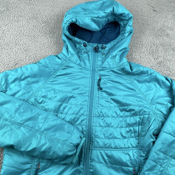 REI Jacket Womens XL Blue Revelcloud Hooded Packable Primaloft Insulated Quilted - Picture 1 of 15